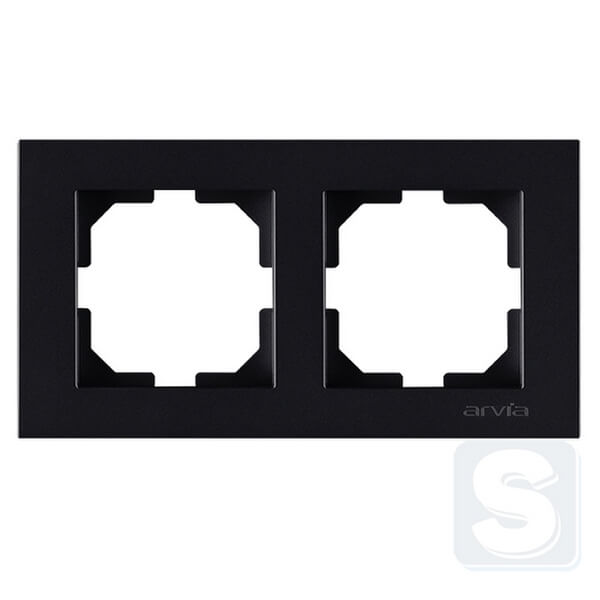 Рамка на 2 поста горизверт. монтаж Arvia Electric KAREN Чорний (20 07 2000 022)